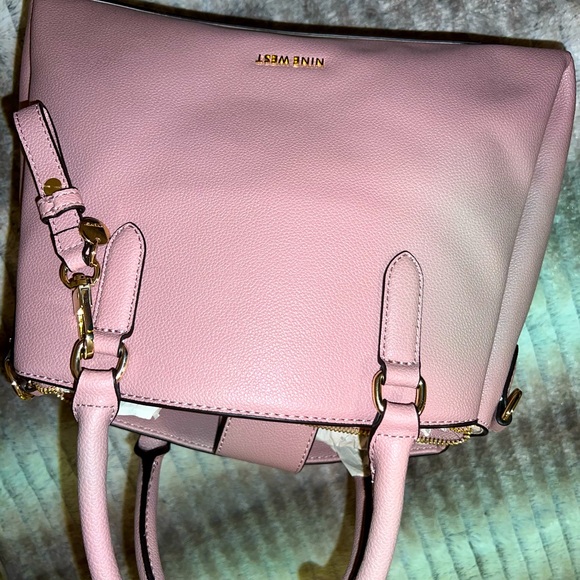 Nine West top handle triple compartment crossbody satchel bag - Picture 1 of 6